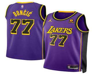 Men%27s Los Angeles Lakers #77 Luka Doncic Purple 2025 Statement Edition Stitched Jersey Dzhi->los angeles lakers->NBA Jersey